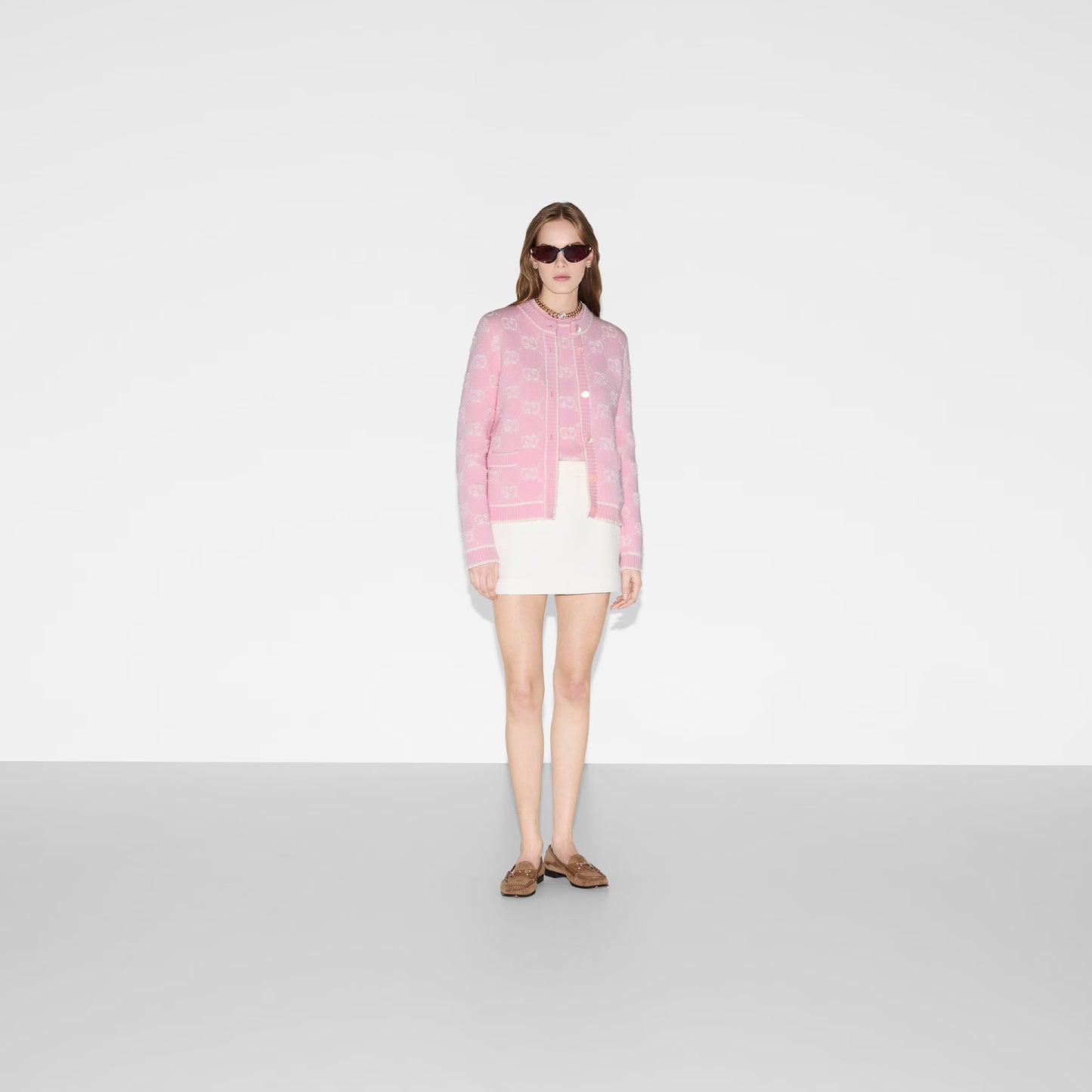 Gucci GG Wool Bouclé Jacquard Cardigan