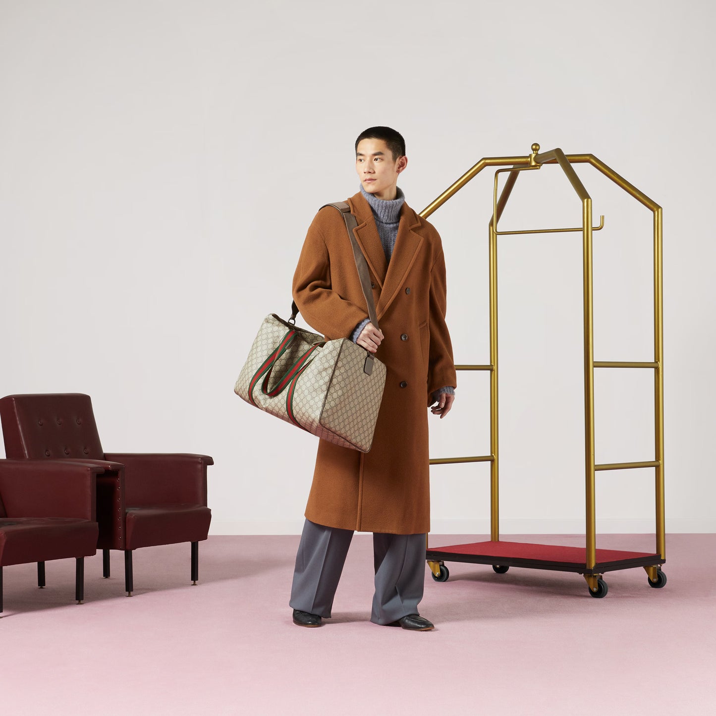 Gucci Large Duffle Bag With Web
