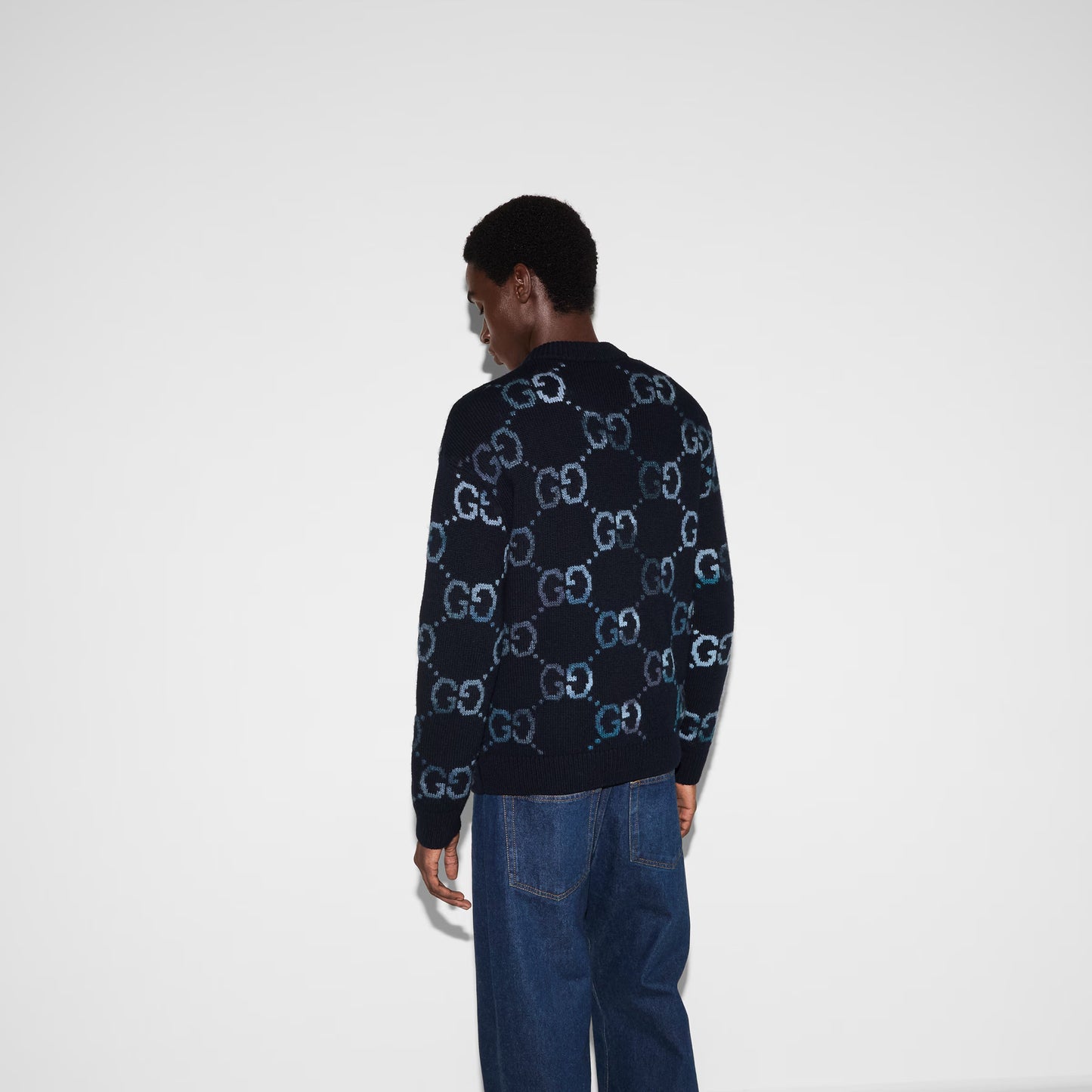 Wool Cardigan With GG Intarsia