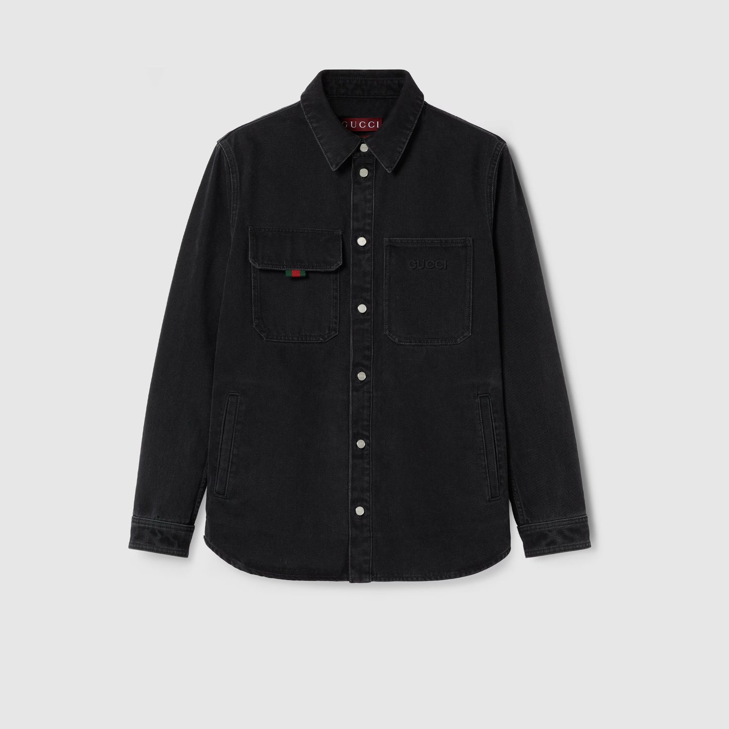 Gucci Denim Shirt With Gucci Embroidery