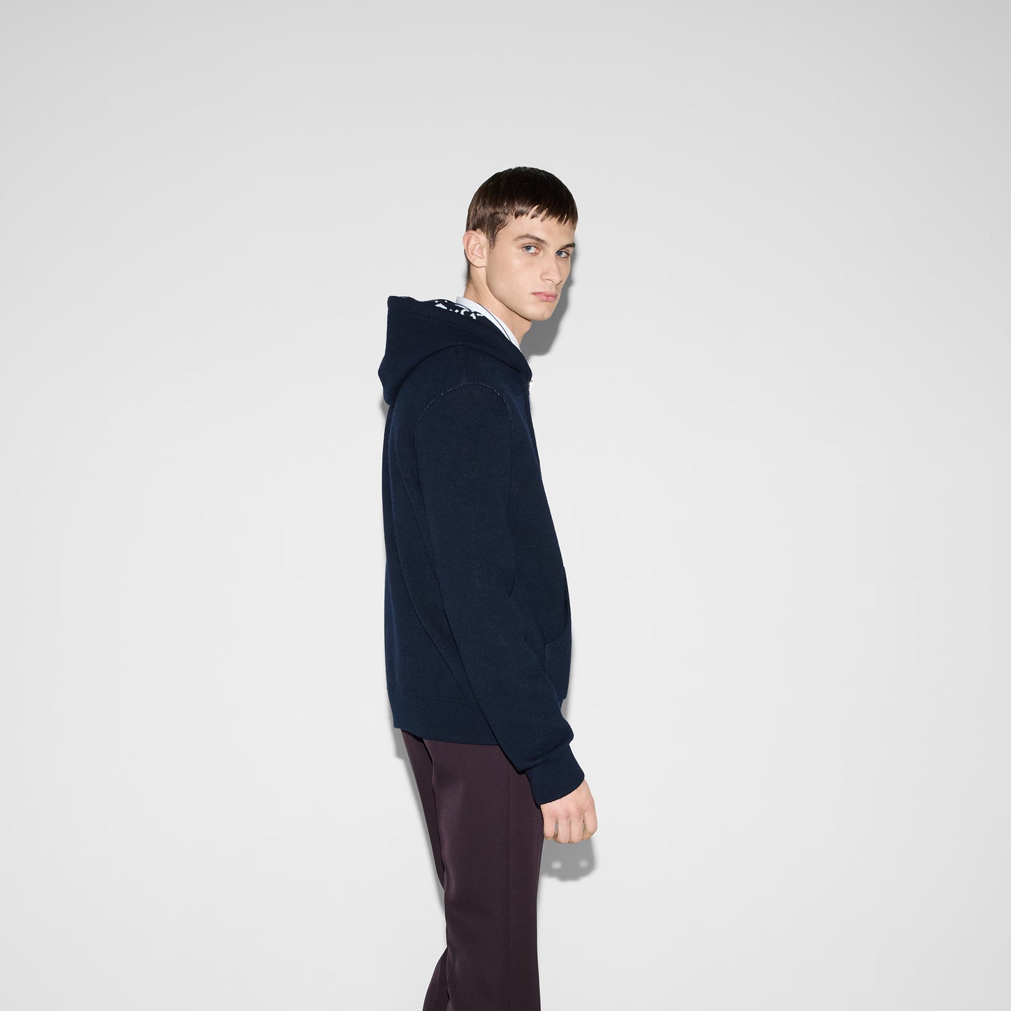 Gucci Reversible GG Wool Hooded Zip Jacket