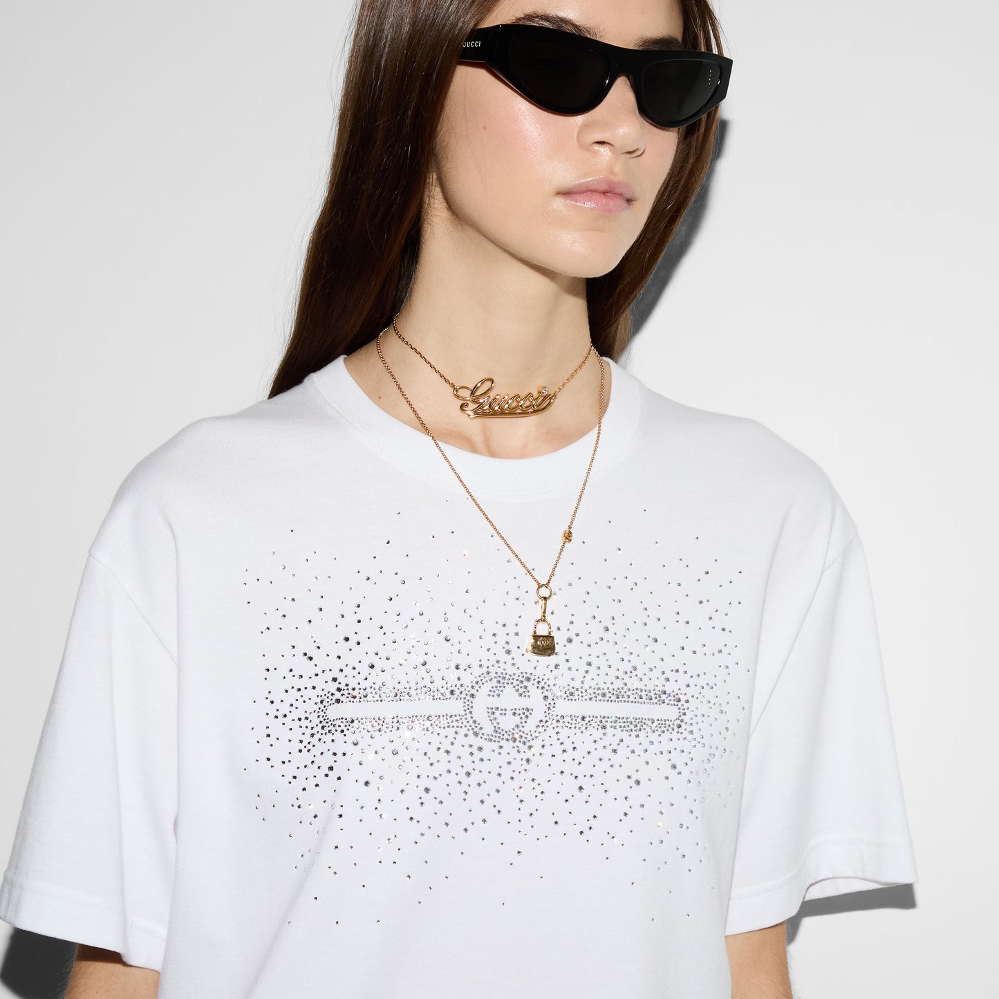 Guuci Cotton Jersey T-shirt With Interlocking G