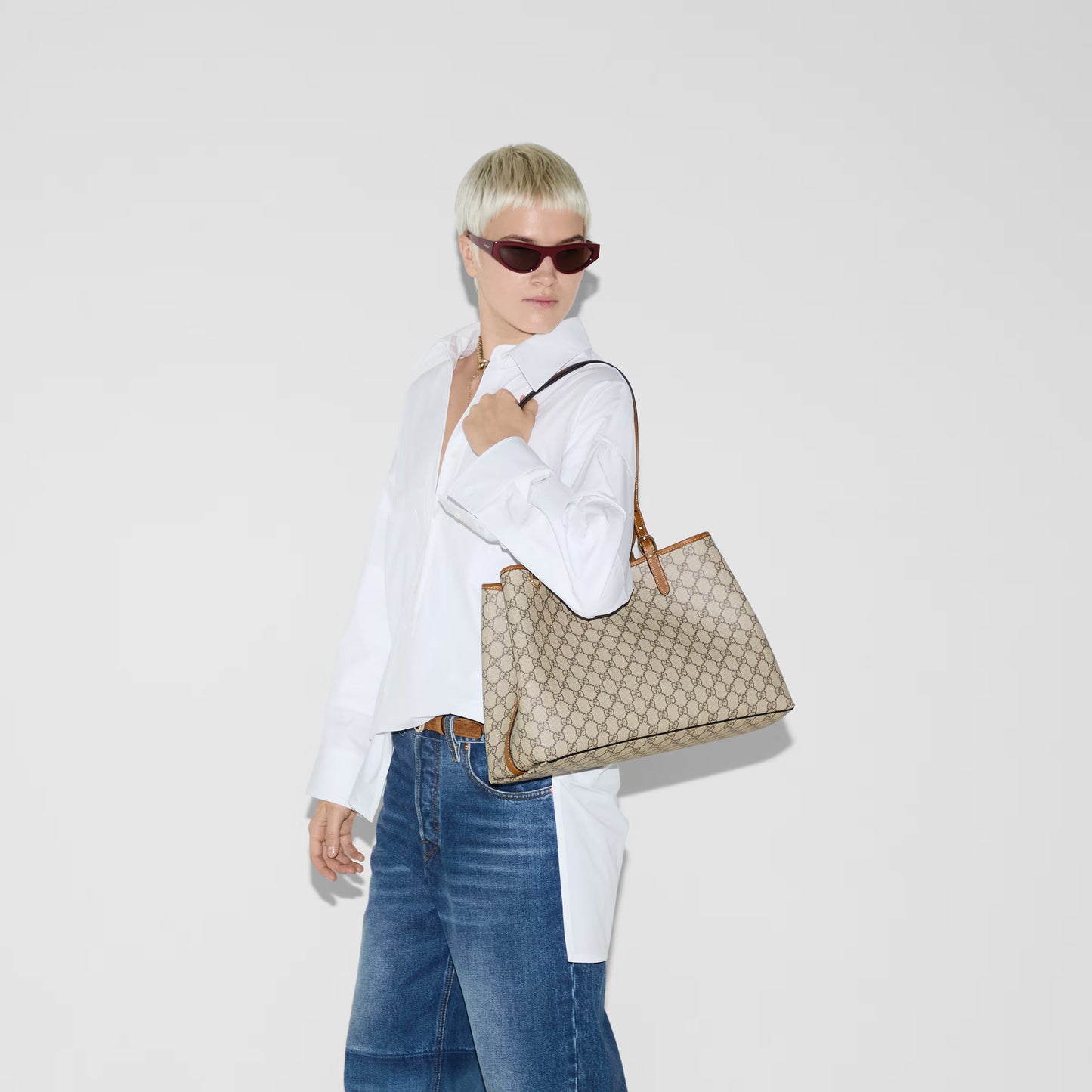 Gucci GG Emblem Large Tote Bag