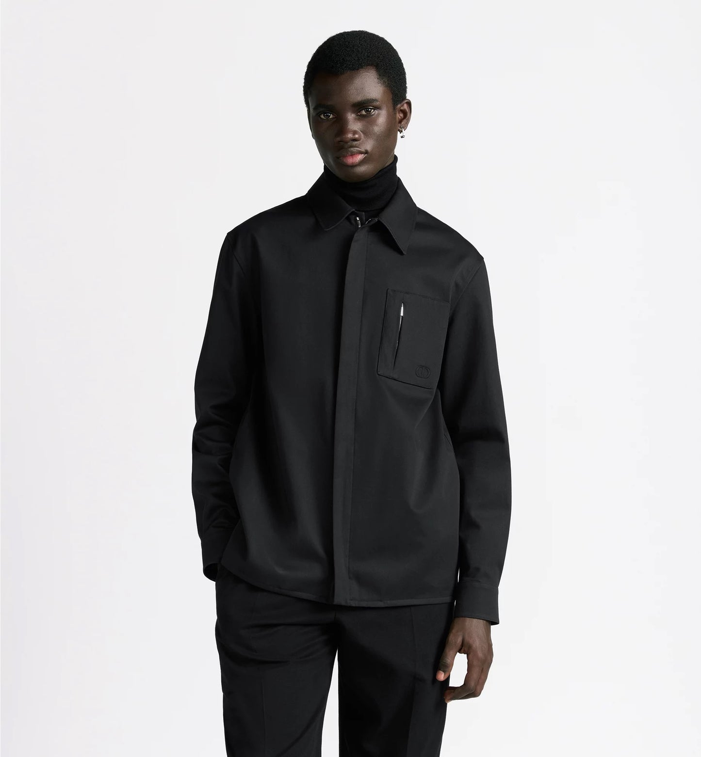 Dior Zipped Shirt with CD Icon Embroidery