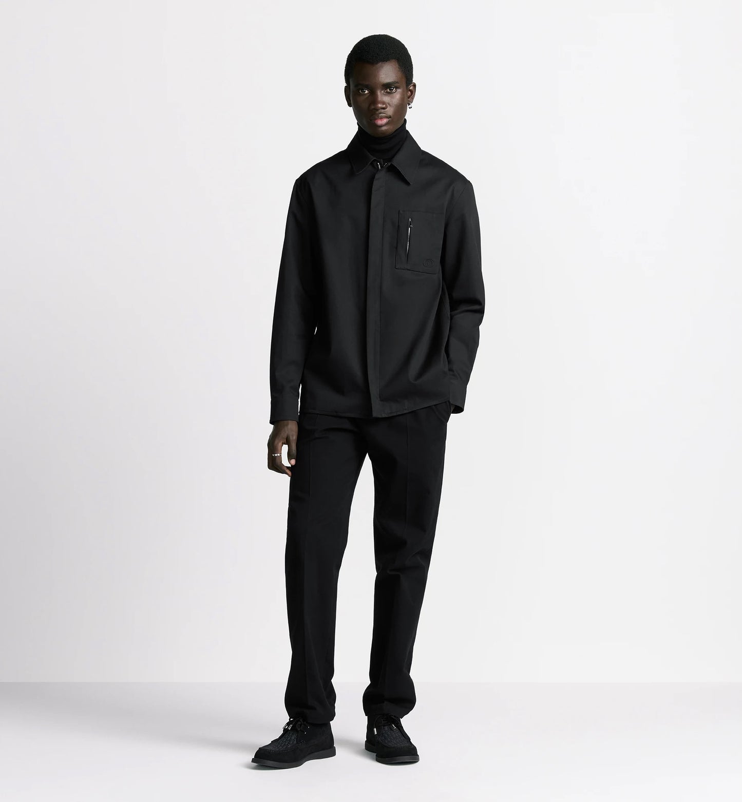 Dior Zipped Shirt with CD Icon Embroidery