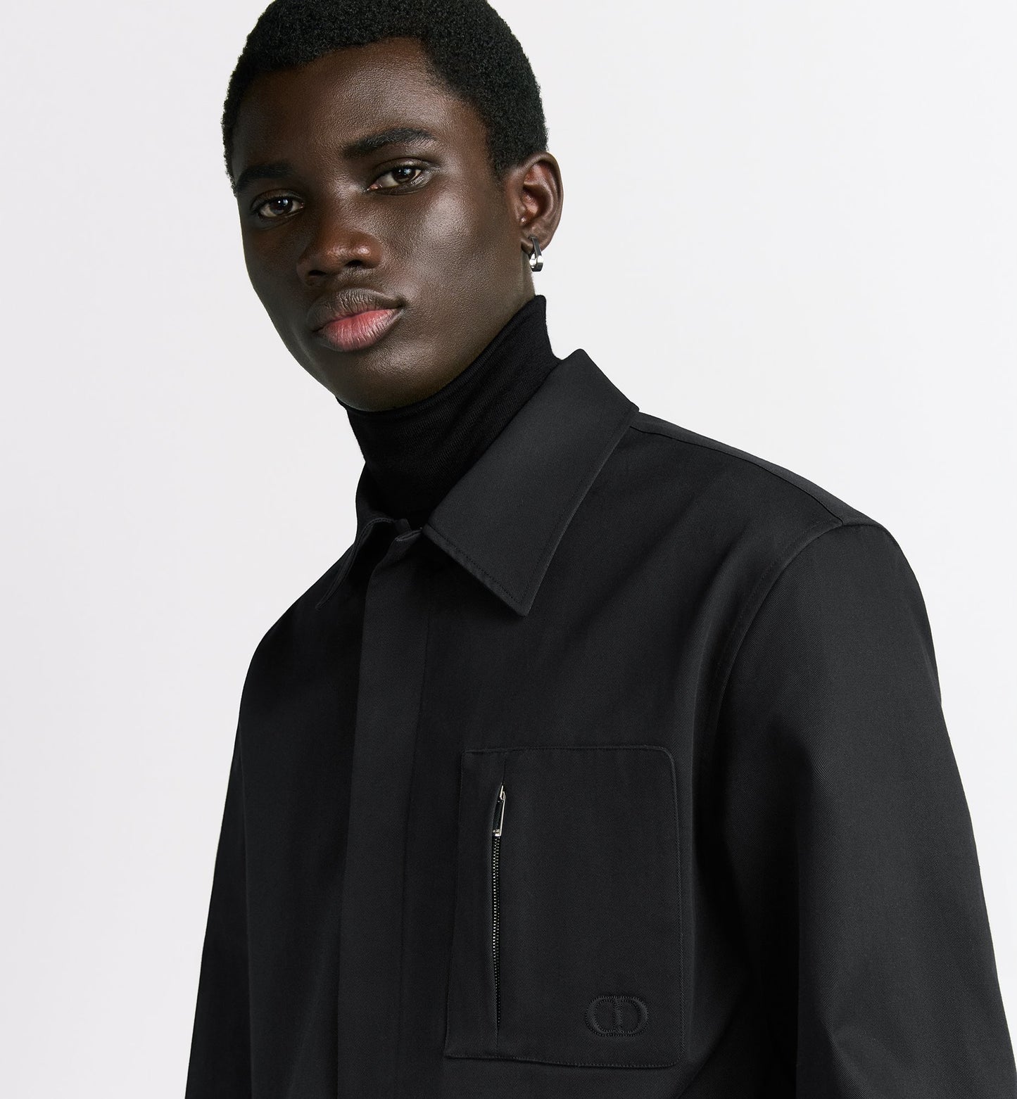 Dior Zipped Shirt with CD Icon Embroidery