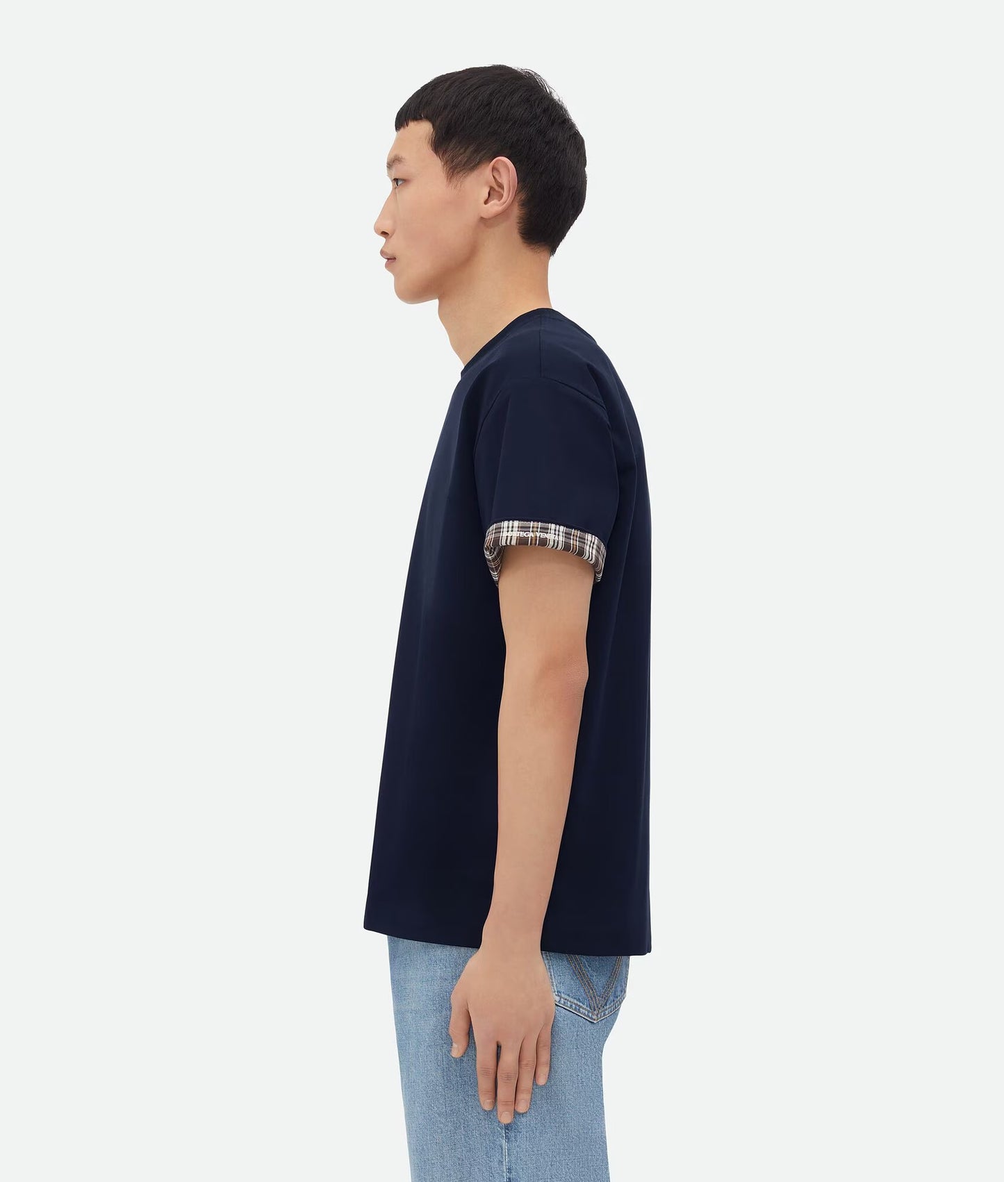 Bottega Veneta Double Layer Checked Cotton T-Shirt