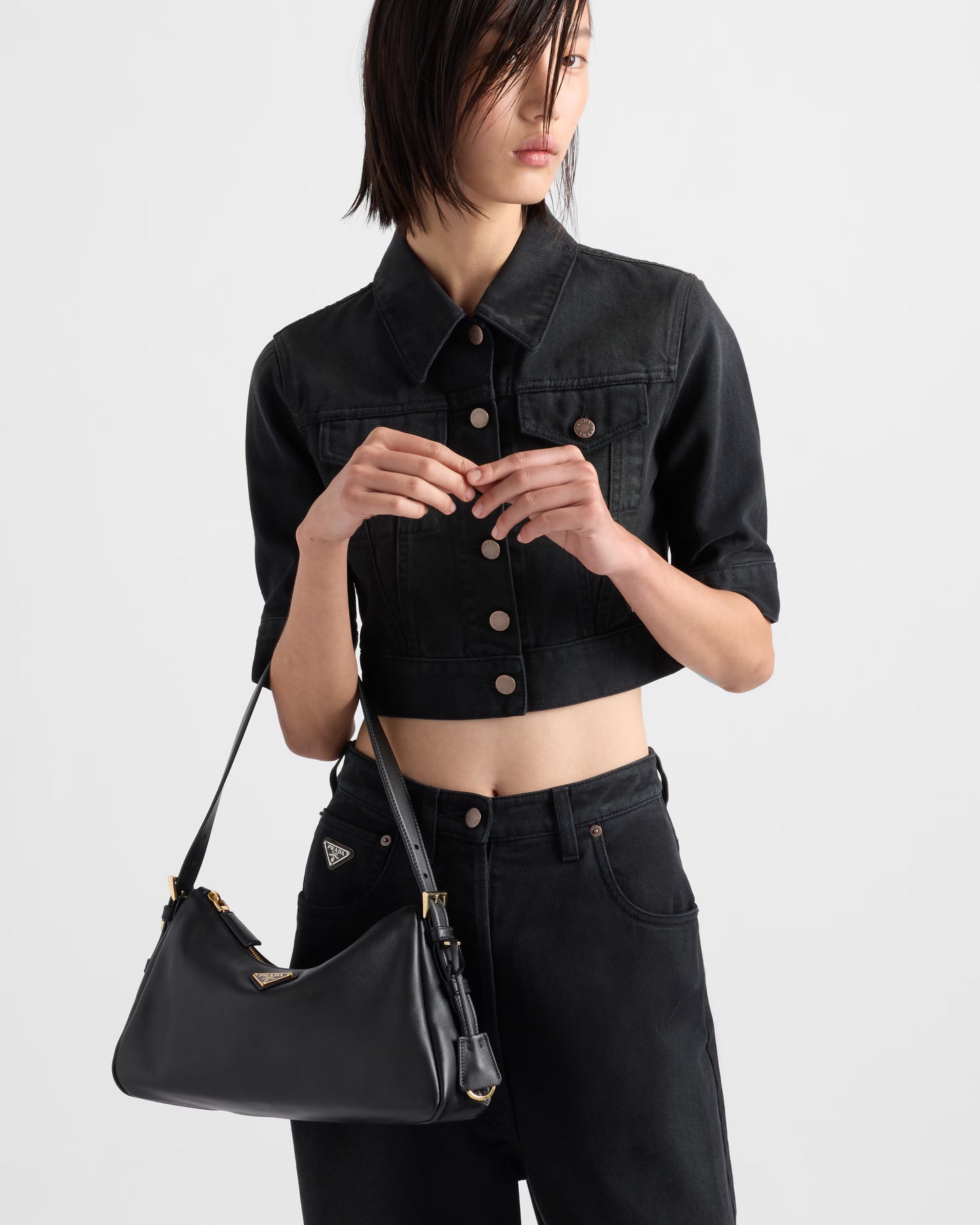 Prada Aimée Medium Leather Shoulder Bag