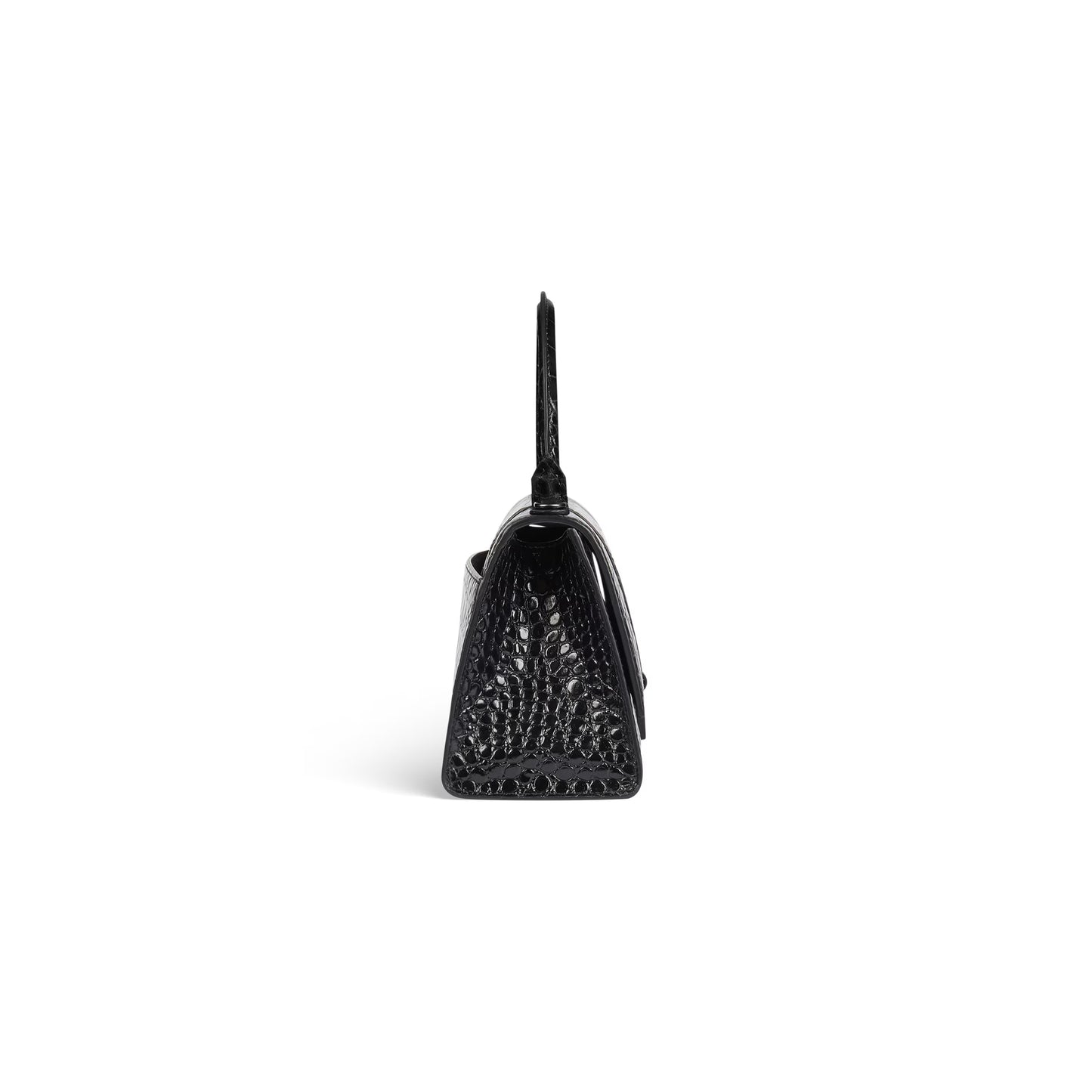 Balenciaga Hourglass Small Handbag Crocodile Embossed in Black