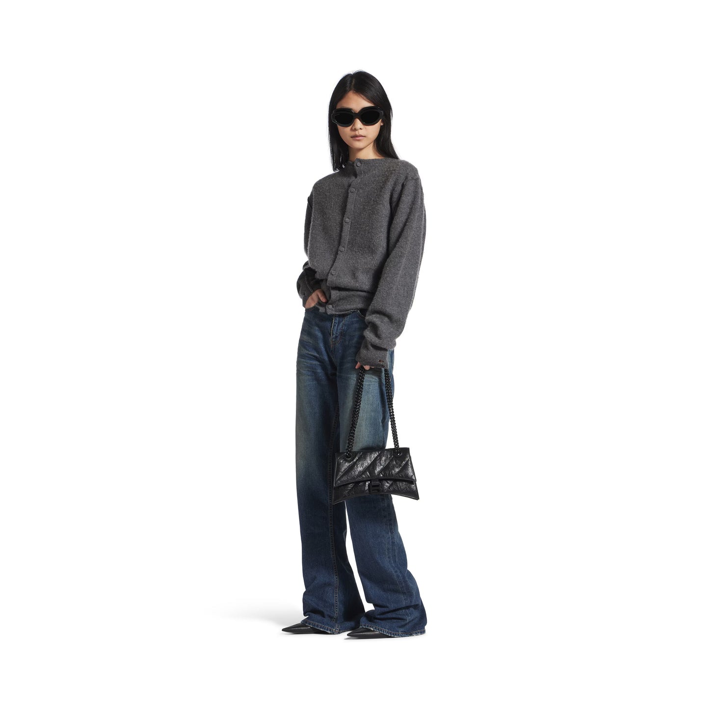 Balenciaga Crush Small Chain Bag Quilted in Black