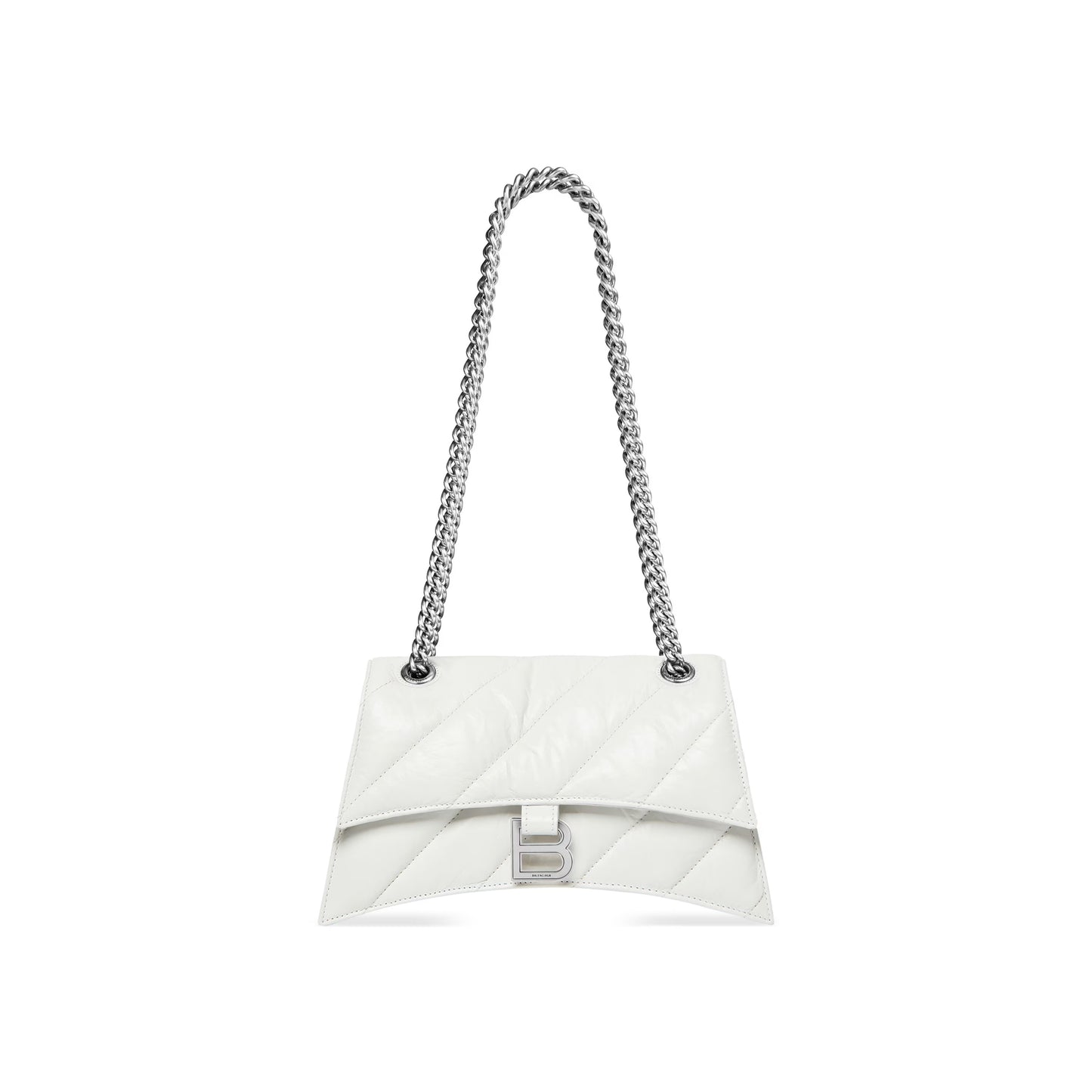 Balenciaga Crush Small Chain Bag Quilted in Optic White
