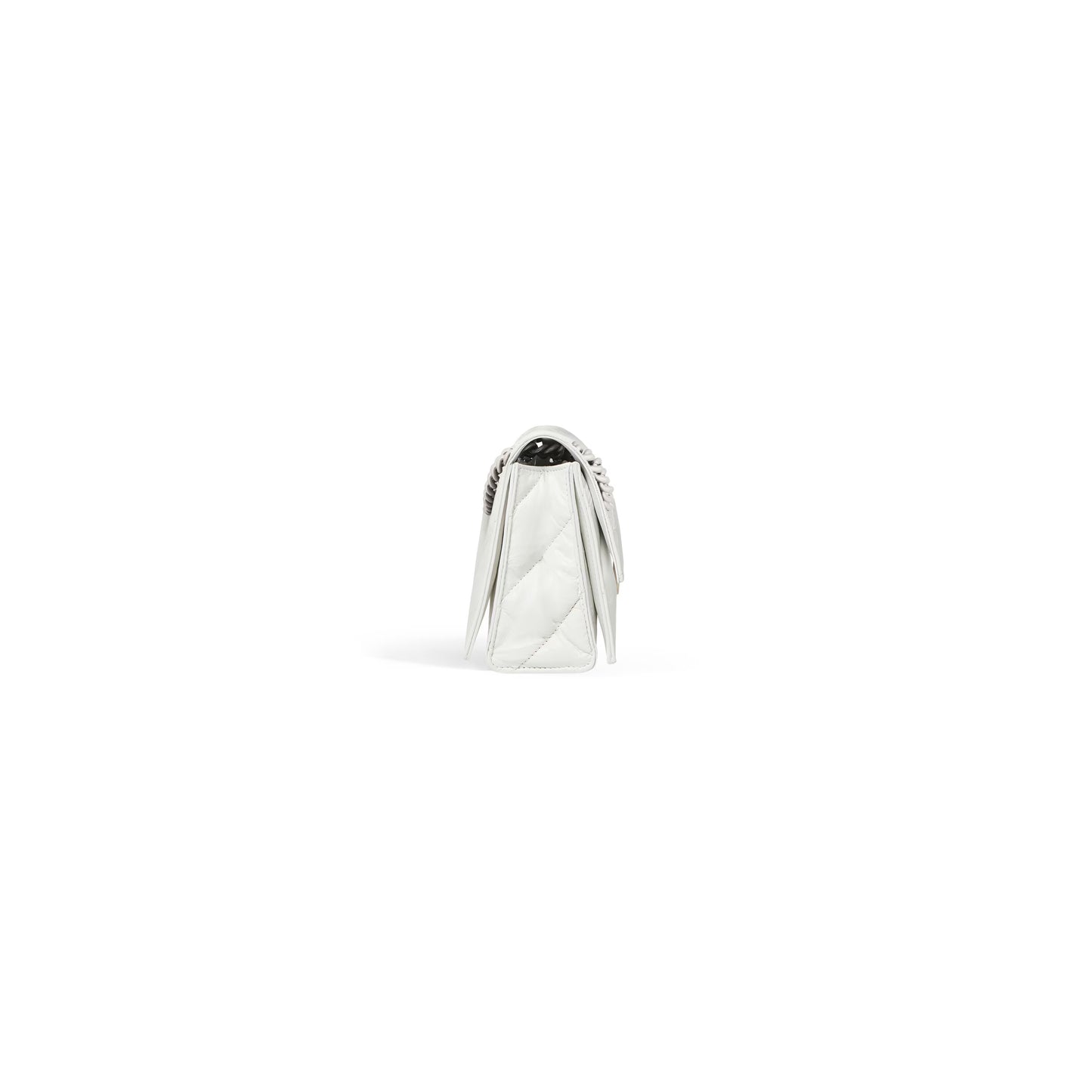 Balenciaga Crush Small Chain Bag Quilted in Optic White