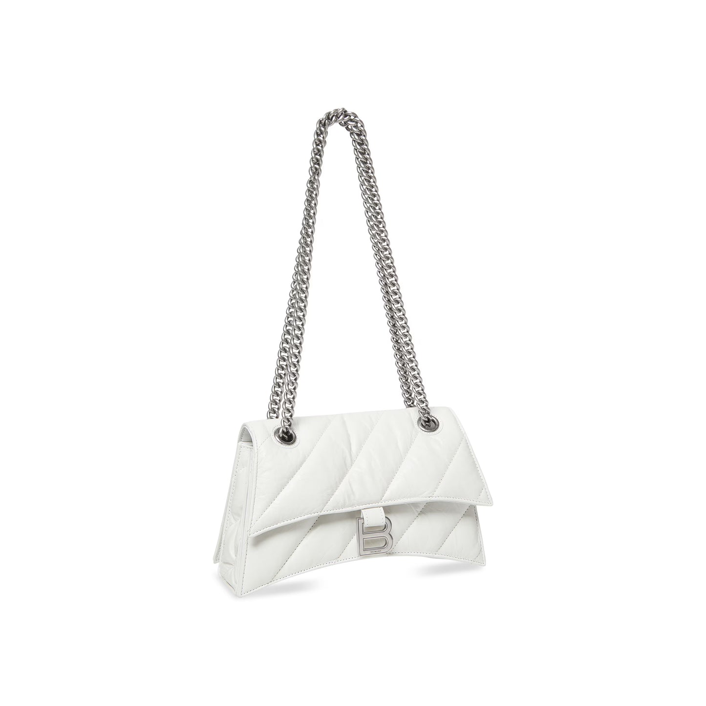 Balenciaga Crush Small Chain Bag Quilted in Optic White