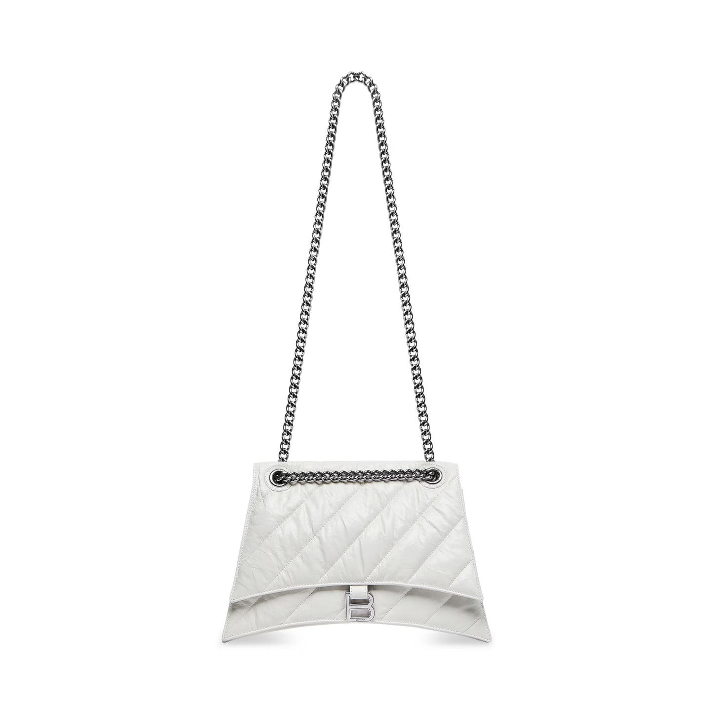 Balenciaga Crush Medium Chain Bag Quilted in Optic White