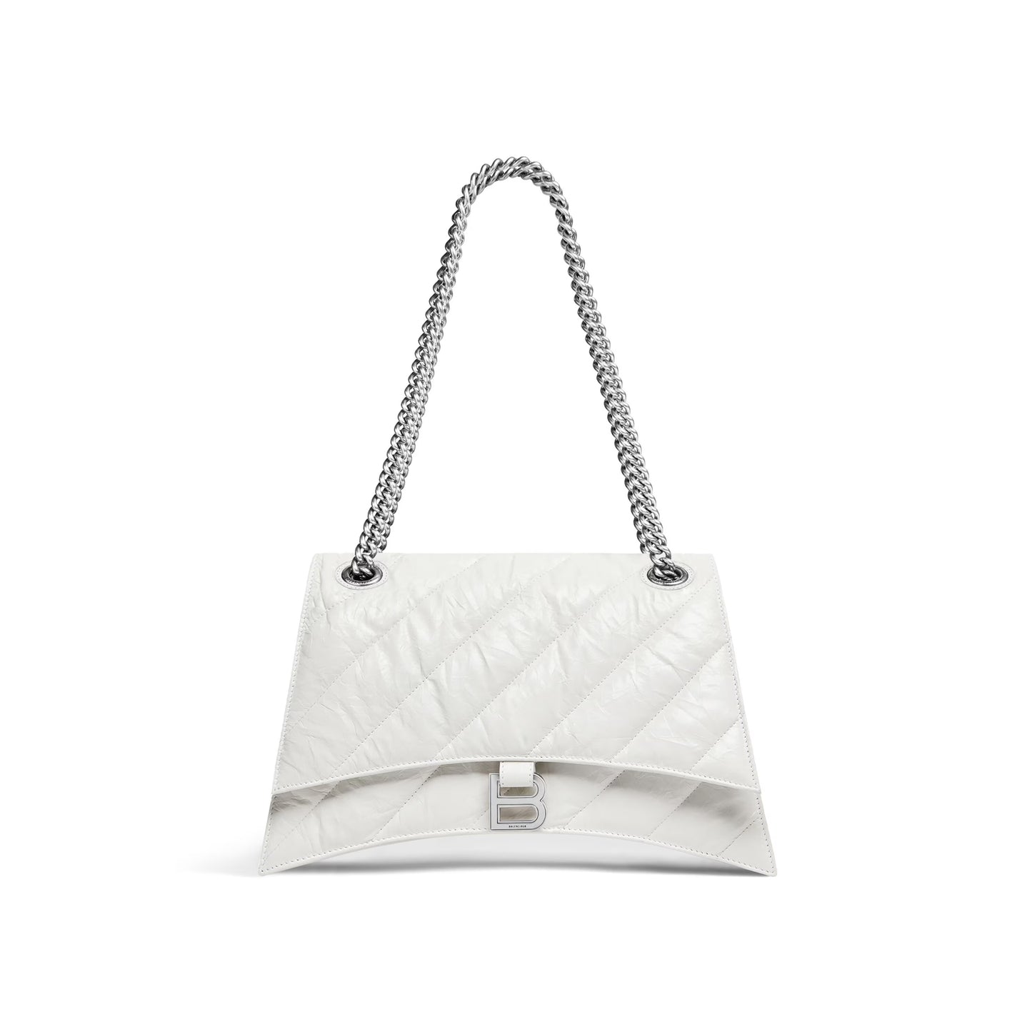 Balenciaga Crush Medium Chain Bag Quilted in Optic White