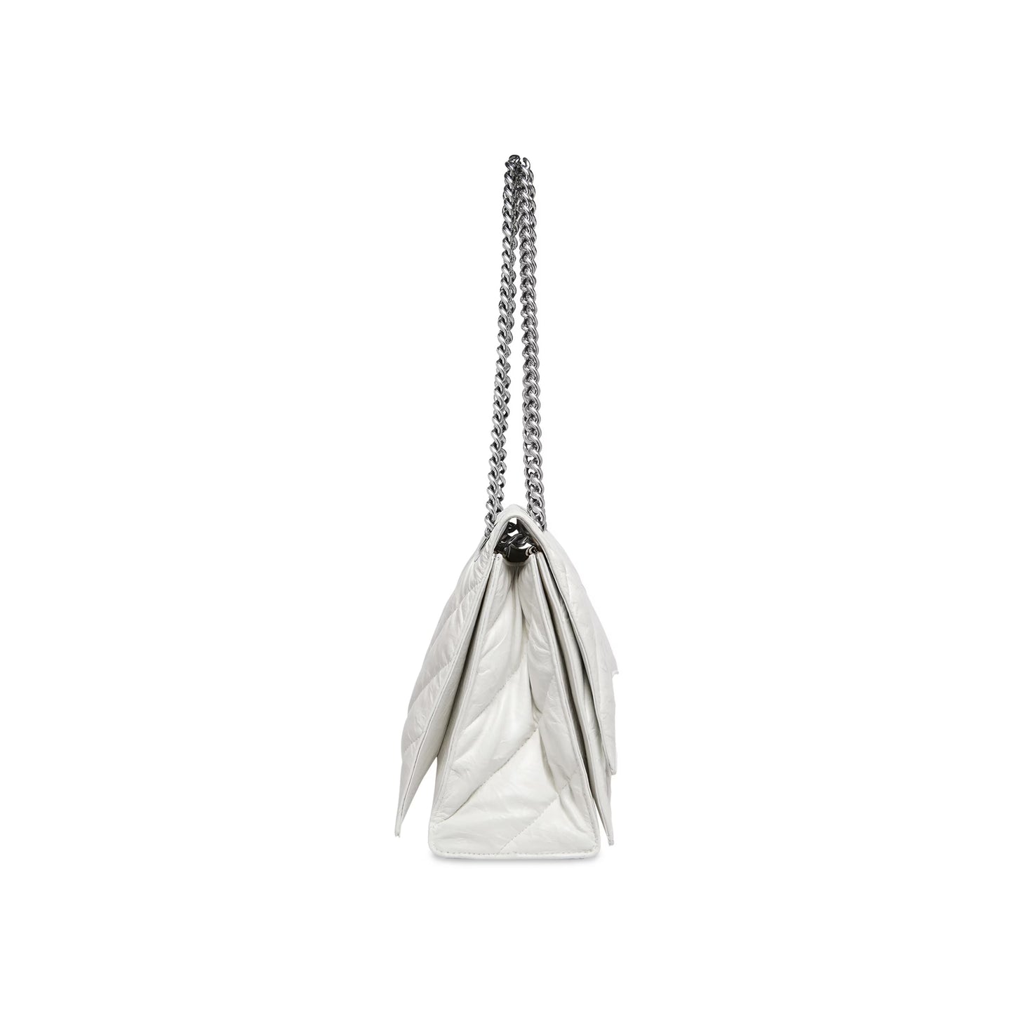 Balenciaga Crush Medium Chain Bag Quilted in Optic White