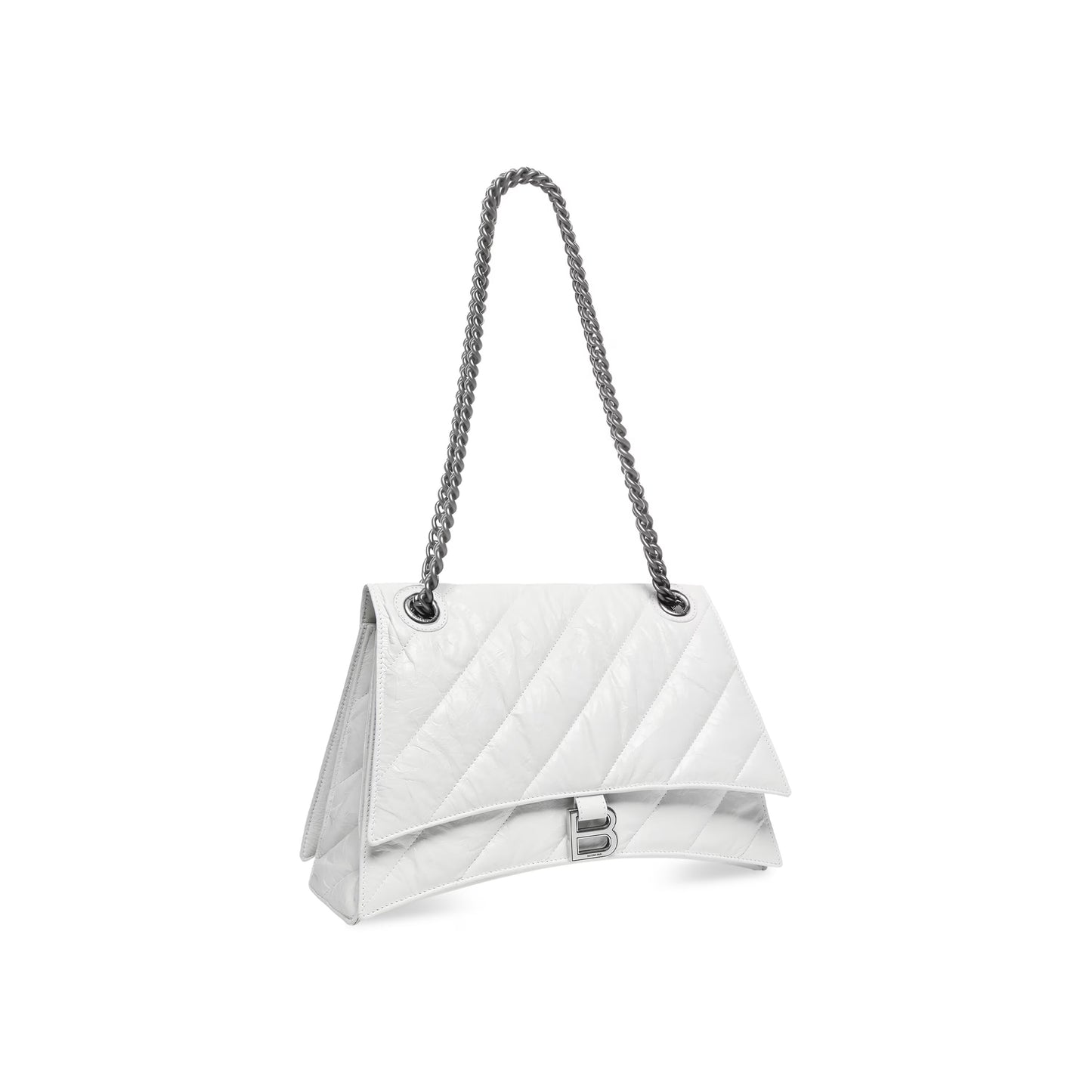 Balenciaga Crush Medium Chain Bag Quilted in Optic White
