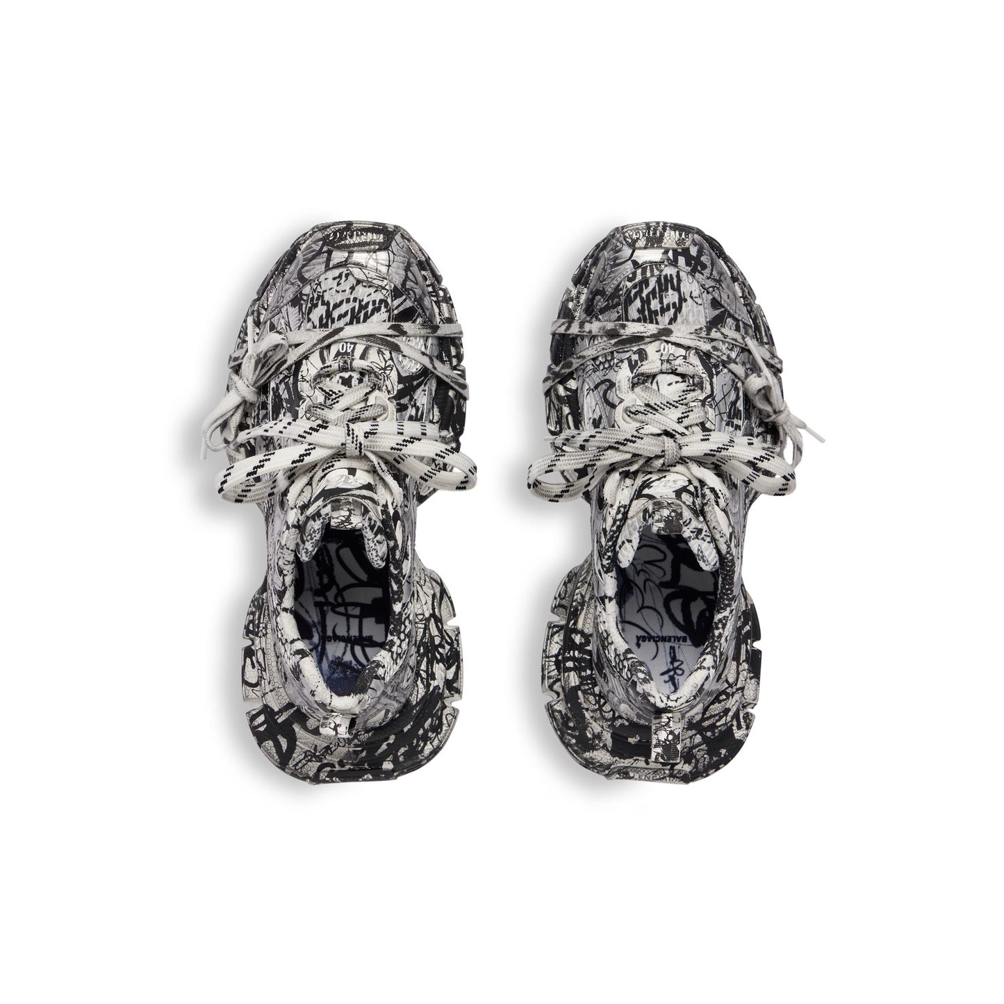 Women's Balenciaga 3XL Extreme Graffiti Sneaker in White/Black