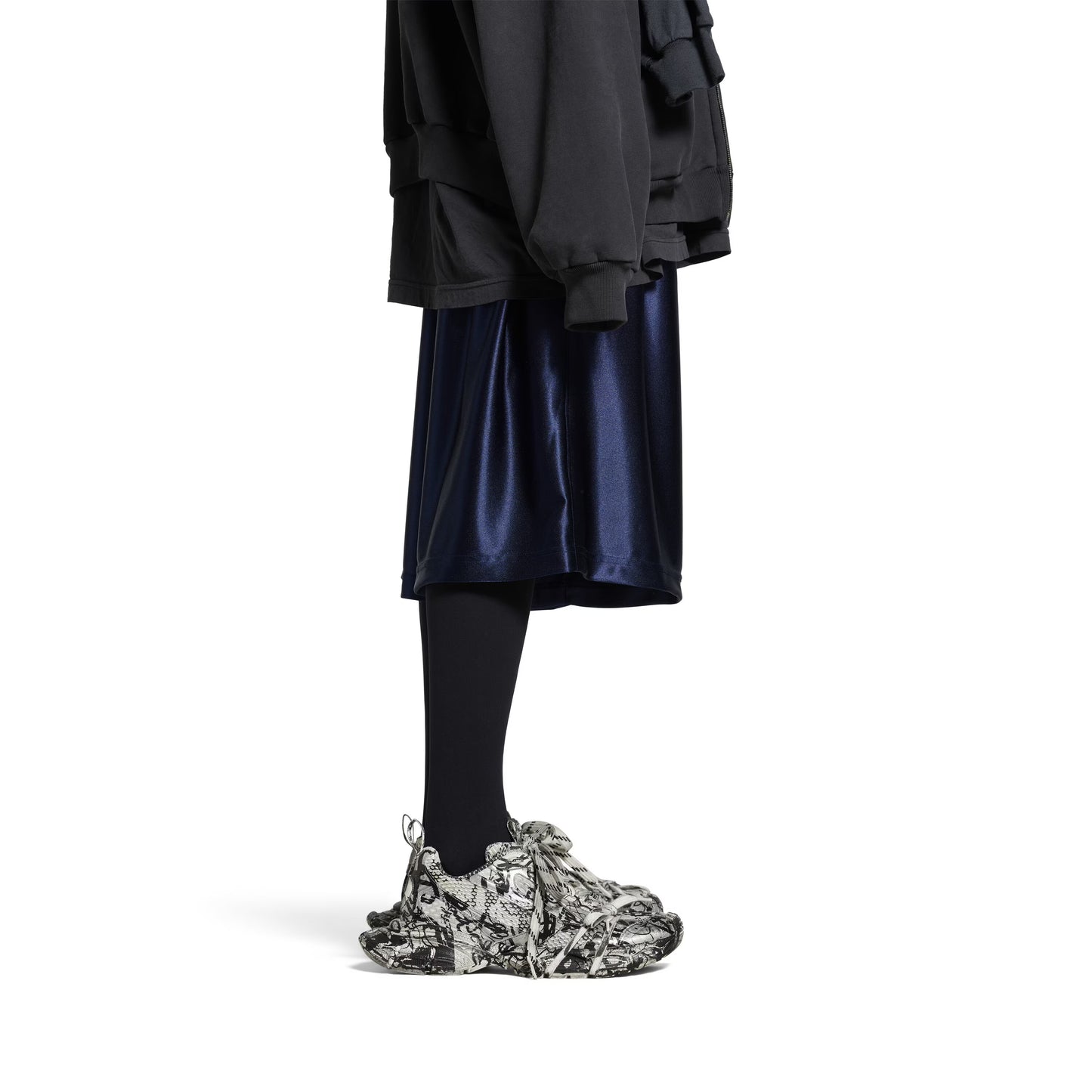 Women's Balenciaga 3XL Extreme Graffiti Sneaker in White/Black