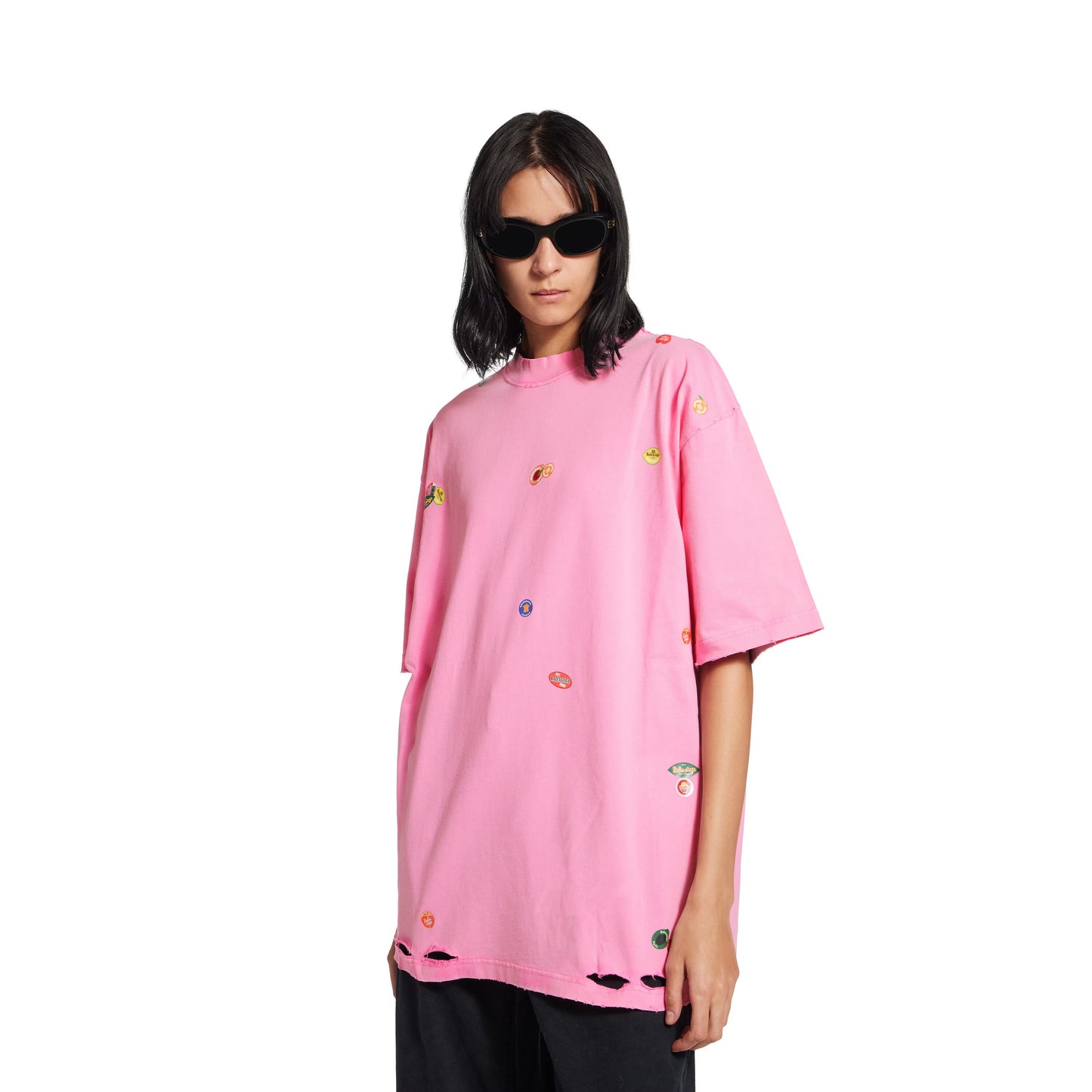 Balenciaga Fruity T-shirt Medium Fit in Faded Pink