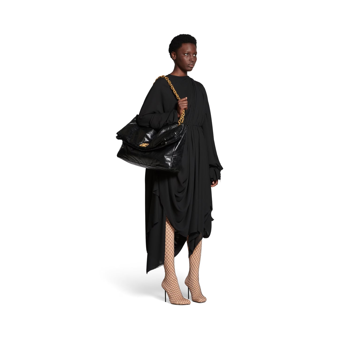 Monaco Large Chain Bag in Black