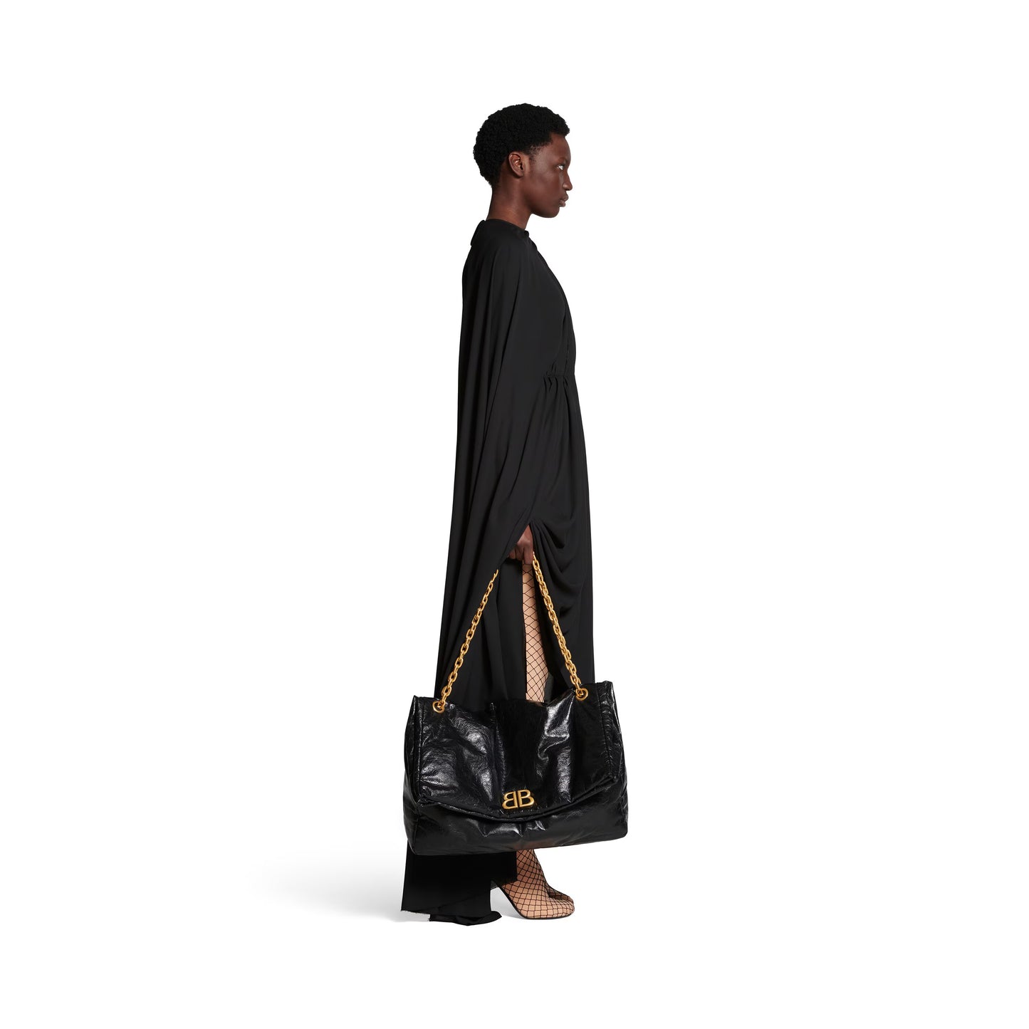 Monaco Large Chain Bag in Black