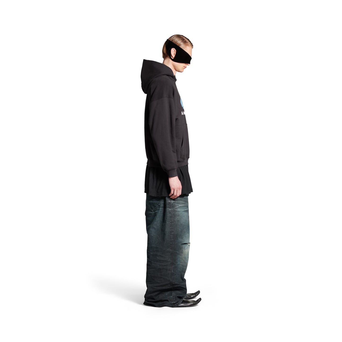 Balenciaga Loop Sports Icon Hoodie Medium Fit in Black