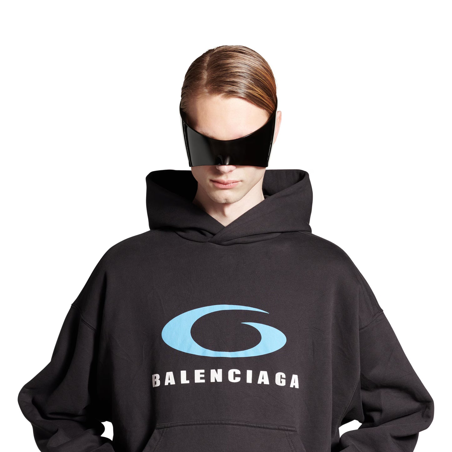 Balenciaga Loop Sports Icon Hoodie Medium Fit in Black