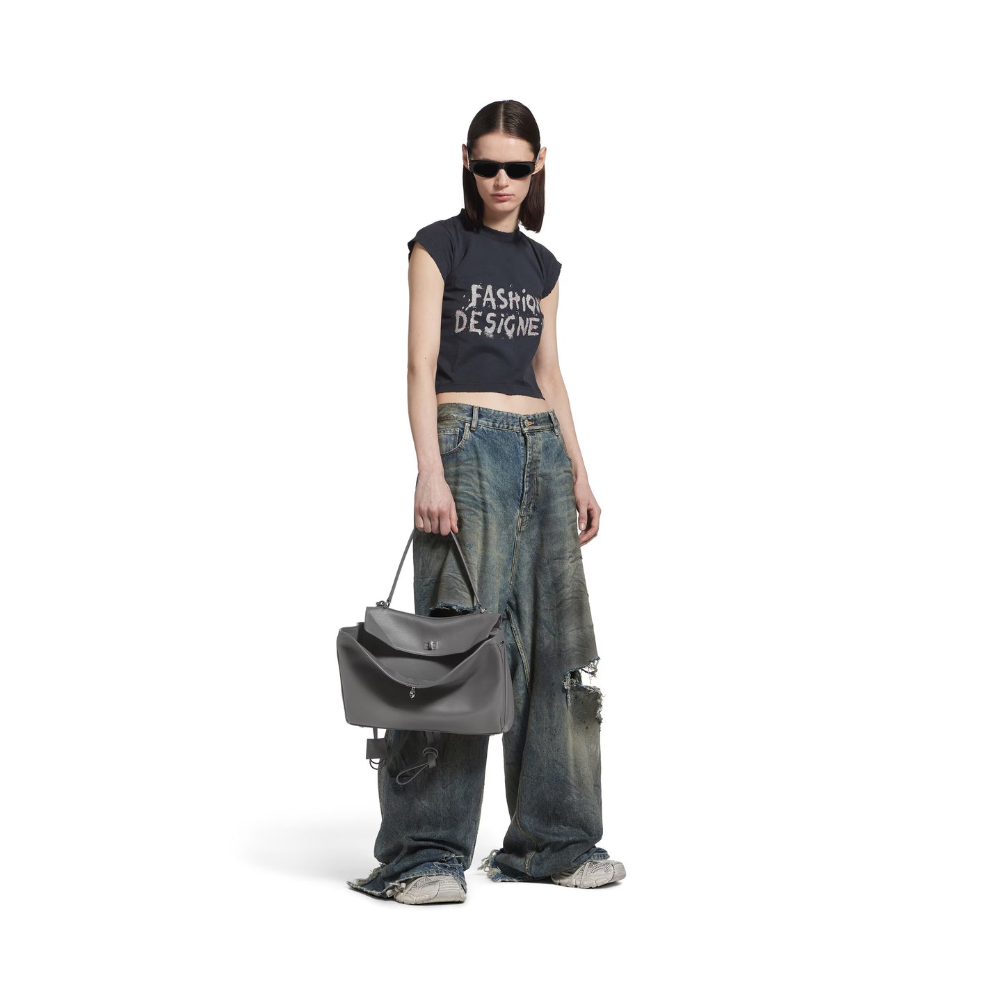 Balenciaga Rodeo Handbag Medium in Grey