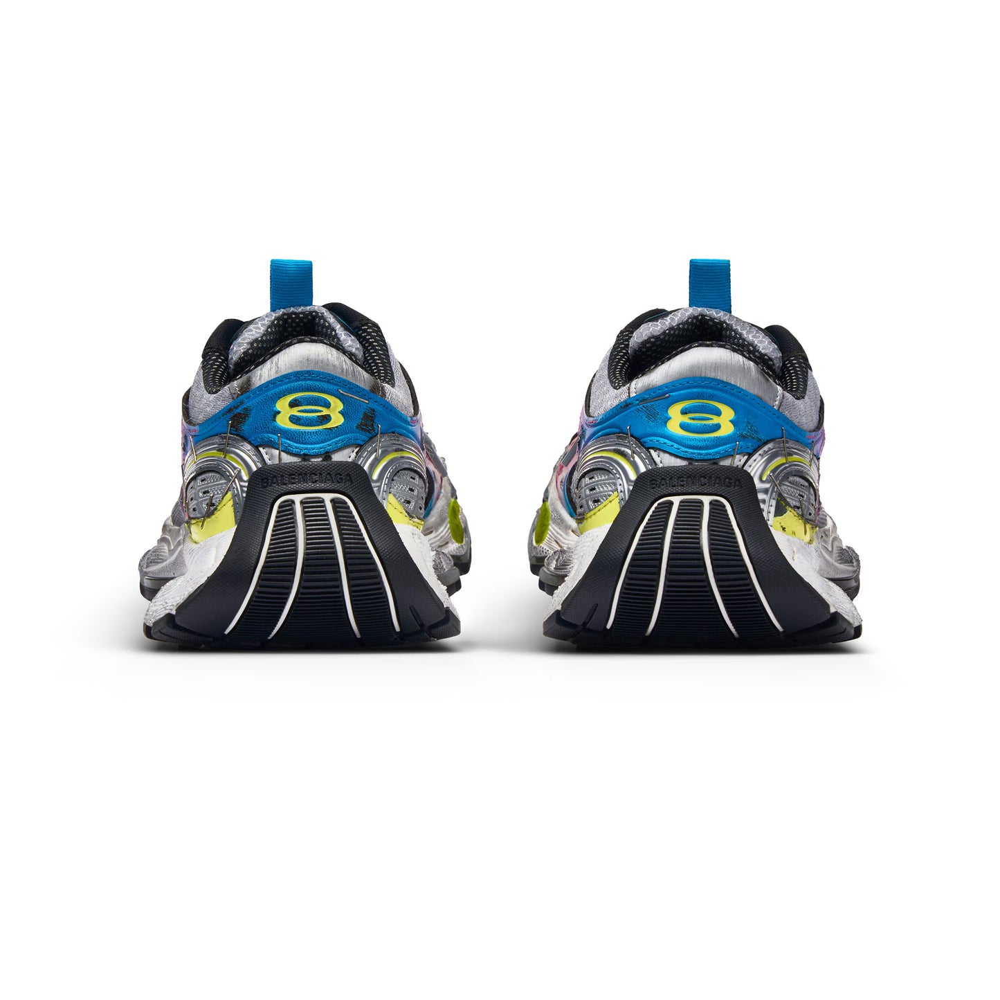 Women's Balenciaga Stapler Sneaker in Grey/blue/pink/neon Yellow/white