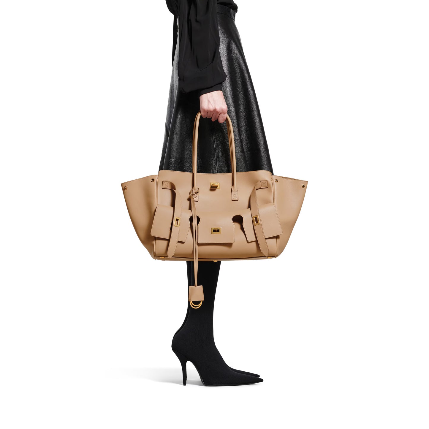 Balenciaga Bel Air Medium Carry All Bag in Latte
