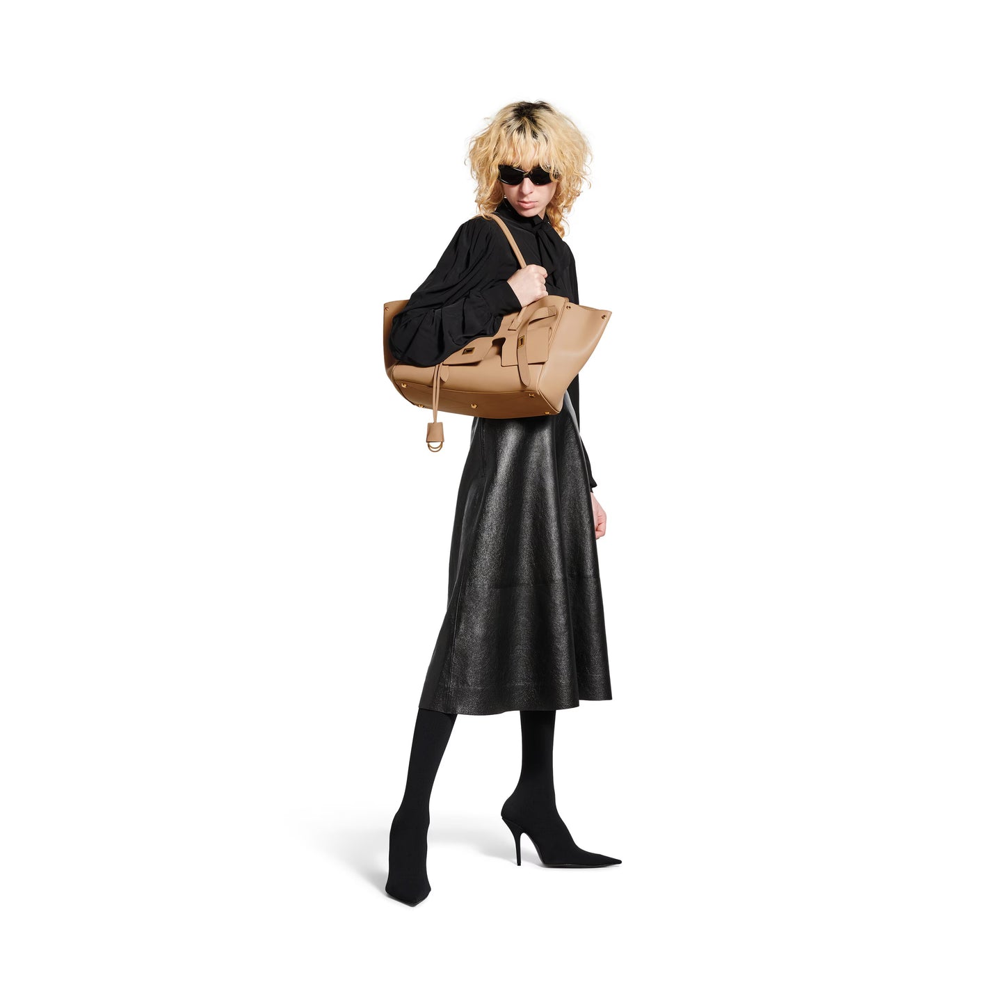 Balenciaga Bel Air Medium Carry All Bag in Latte