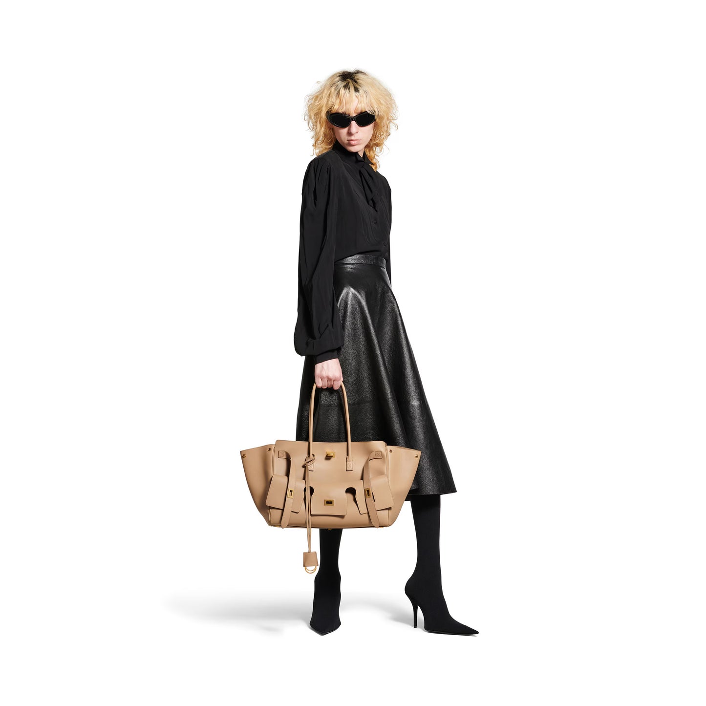 Balenciaga Bel Air Medium Carry All Bag in Latte