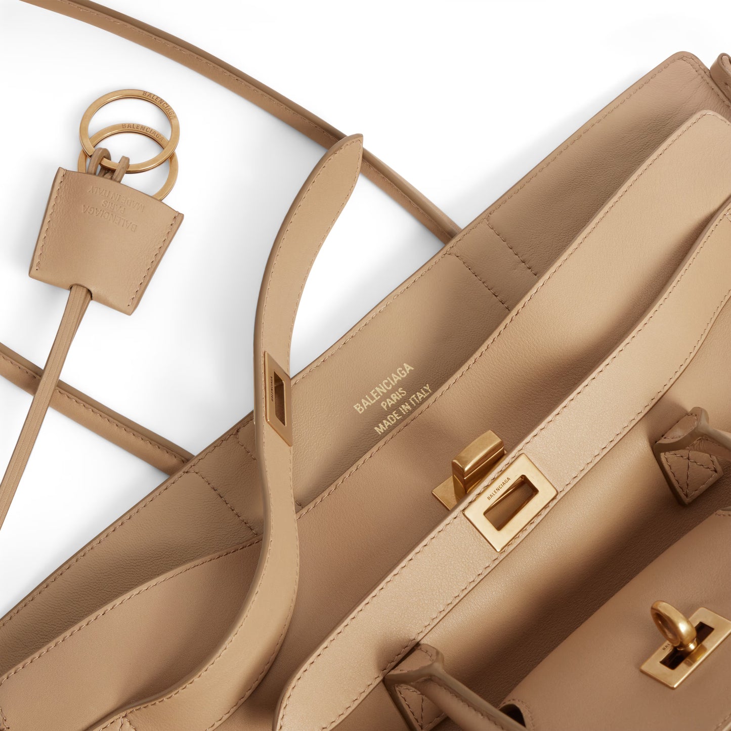 Balenciaga Bel Air Medium Carry All Bag in Latte