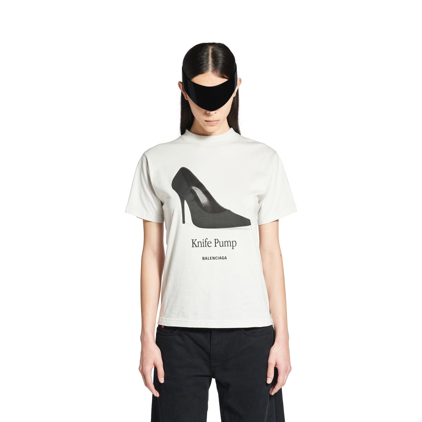 Balenciaga Knife Pump T-shirt Small Fit in Dirty White