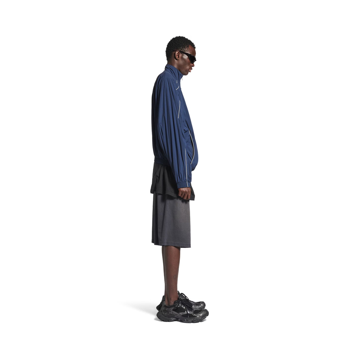 Balenciaga Loop Sports Icon Large Tracksuit Jacket in Navy
