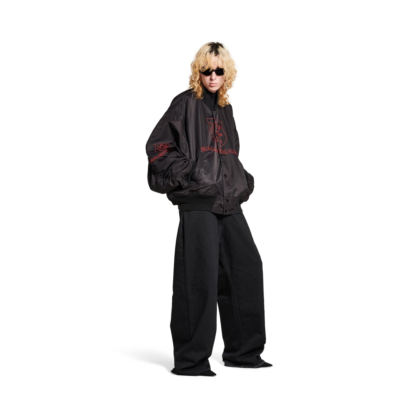 Balenciaga Lion Club Varsity Jacket in Black
