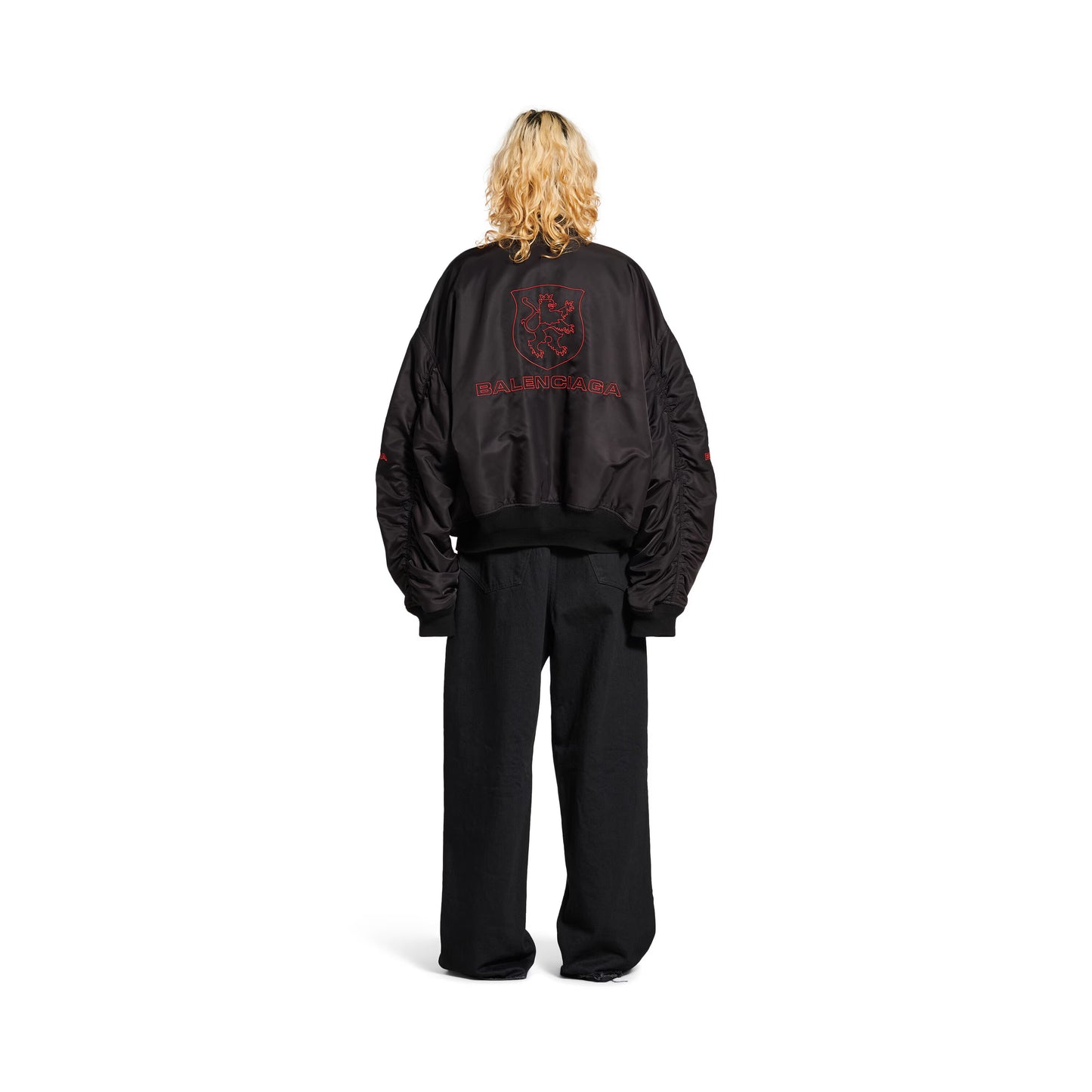 Balenciaga Lion Club Varsity Jacket in Black