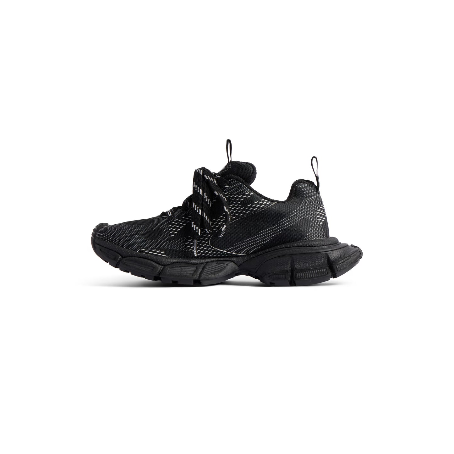 Men's 3XL Knit Sneaker in Black/White