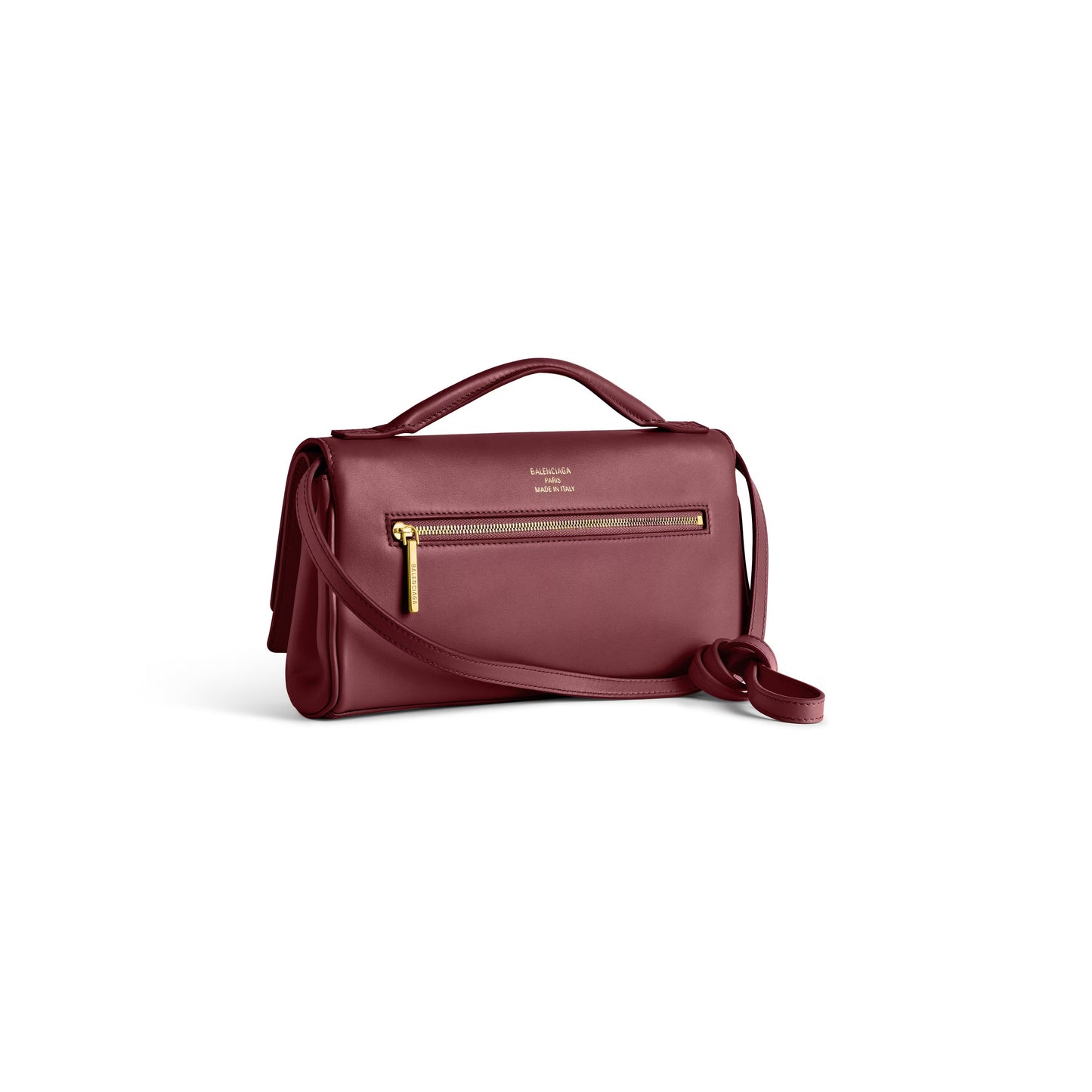 Balenciaga Bel Air Small Clutch On Strap in Dark Burgundy