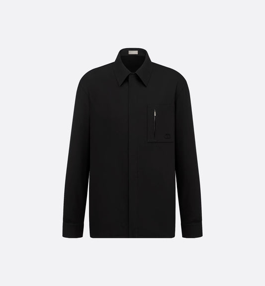 Dior Zipped Shirt with CD Icon Embroidery