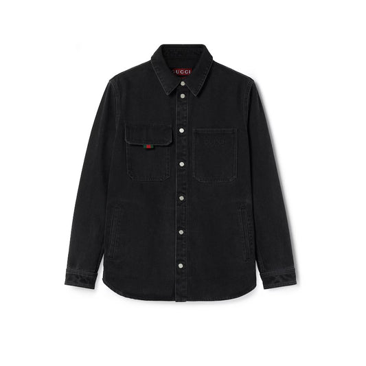 Gucci Denim Shirt With Gucci Embroidery