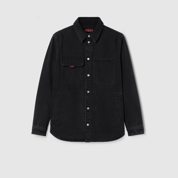 Denim Shirt With Gucci Embroidery