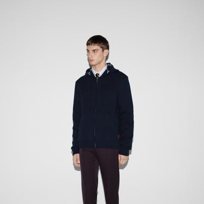 Gucci Reversible GG Wool Hooded Zip Jacket