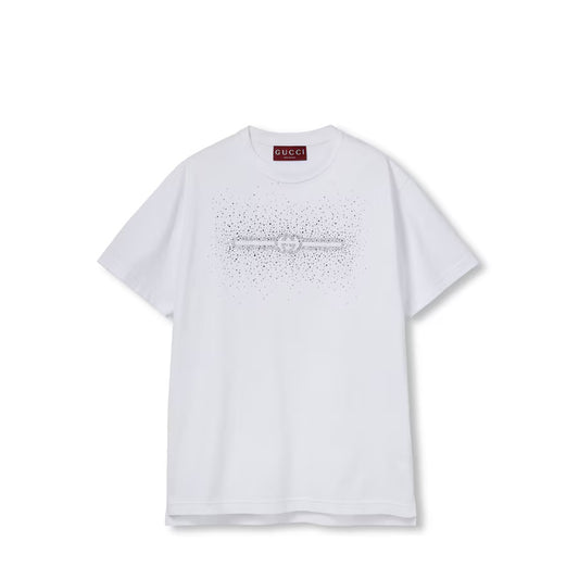 Guuci Cotton Jersey T-shirt With Interlocking G