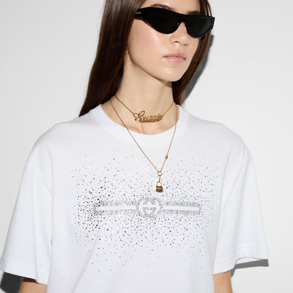 Guuci Cotton Jersey T-shirt With Interlocking G