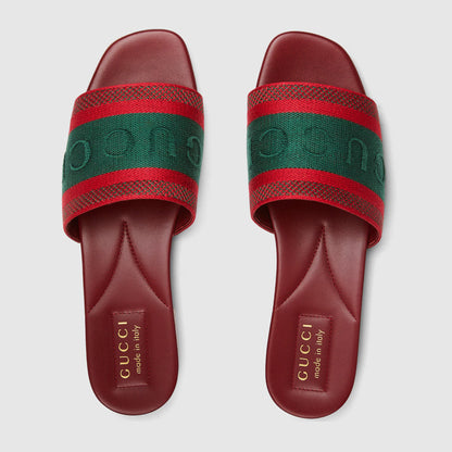 Women's Gucci Slide Sandal With Web
