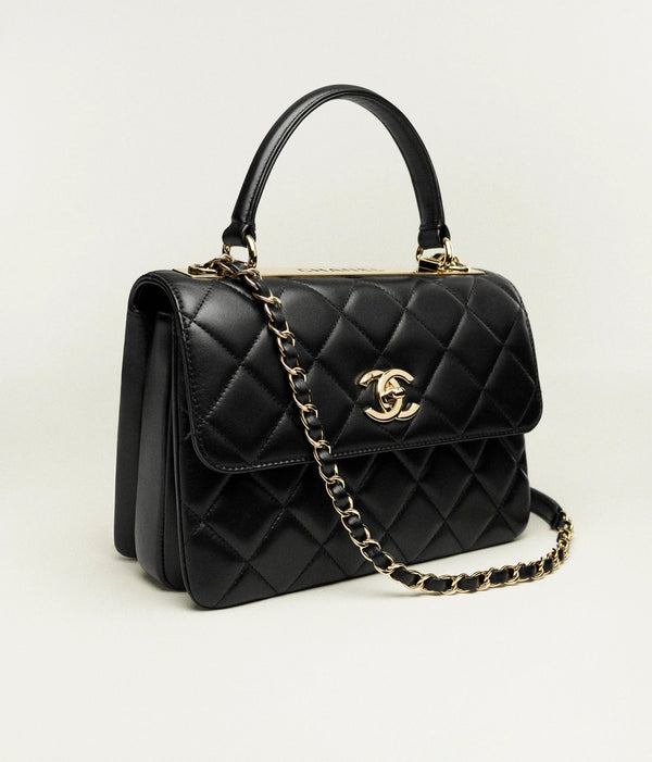 Flap Bag with Top Handle Lambskin