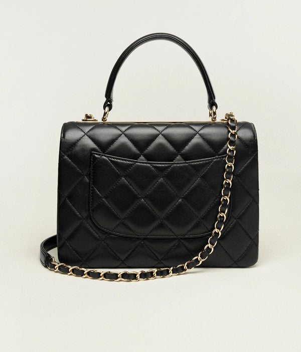 Flap Bag with Top Handle Lambskin