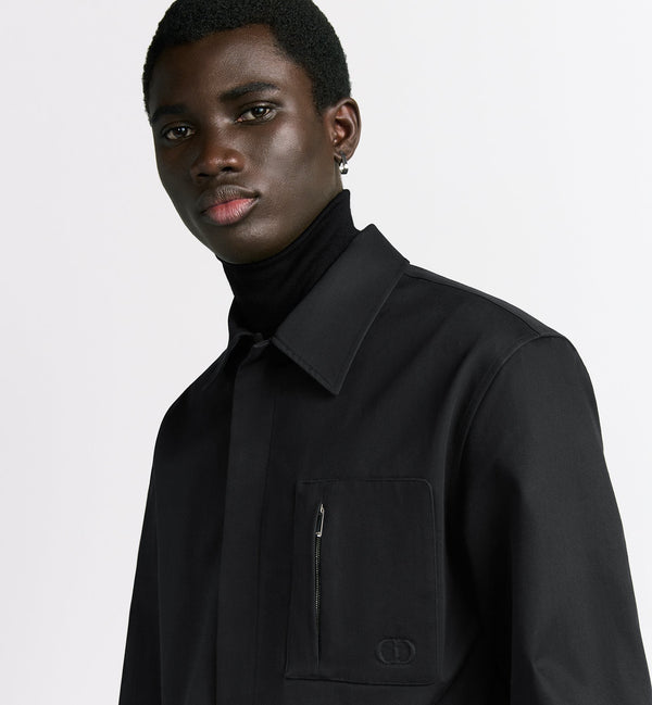 Zipped Shirt with CD Icon Embroidery